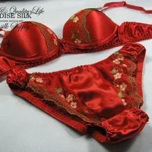 Специальное предложение, 32А Шелковый бюстгальтер, чистый шелк, женский кружевной бюстгальтер с пуш-ап эффектом, сексуальный бюстгальтер с проволокой, размер с подкладкой