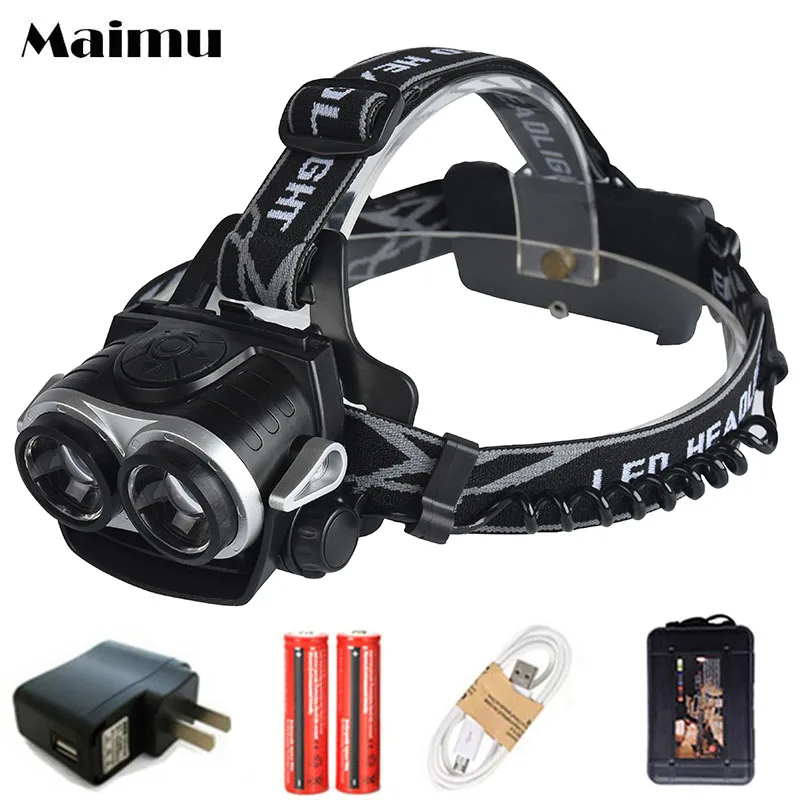 

Maimu 8000LM USB Power LED Headlamp CREE XML T6 3 Modes Rechargeable Headlight Head Lamp torch For Hunting 18650 head light D14