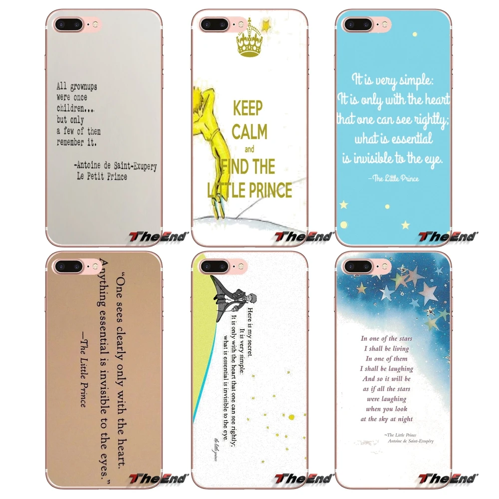 

For iPhone X 4 4S 5 5S 5C SE 6 6S 7 8 Plus Samsung Galaxy J1 J3 J5 J7 A3 A5 2016 2017 The Little Prince Inspirational Quote Case