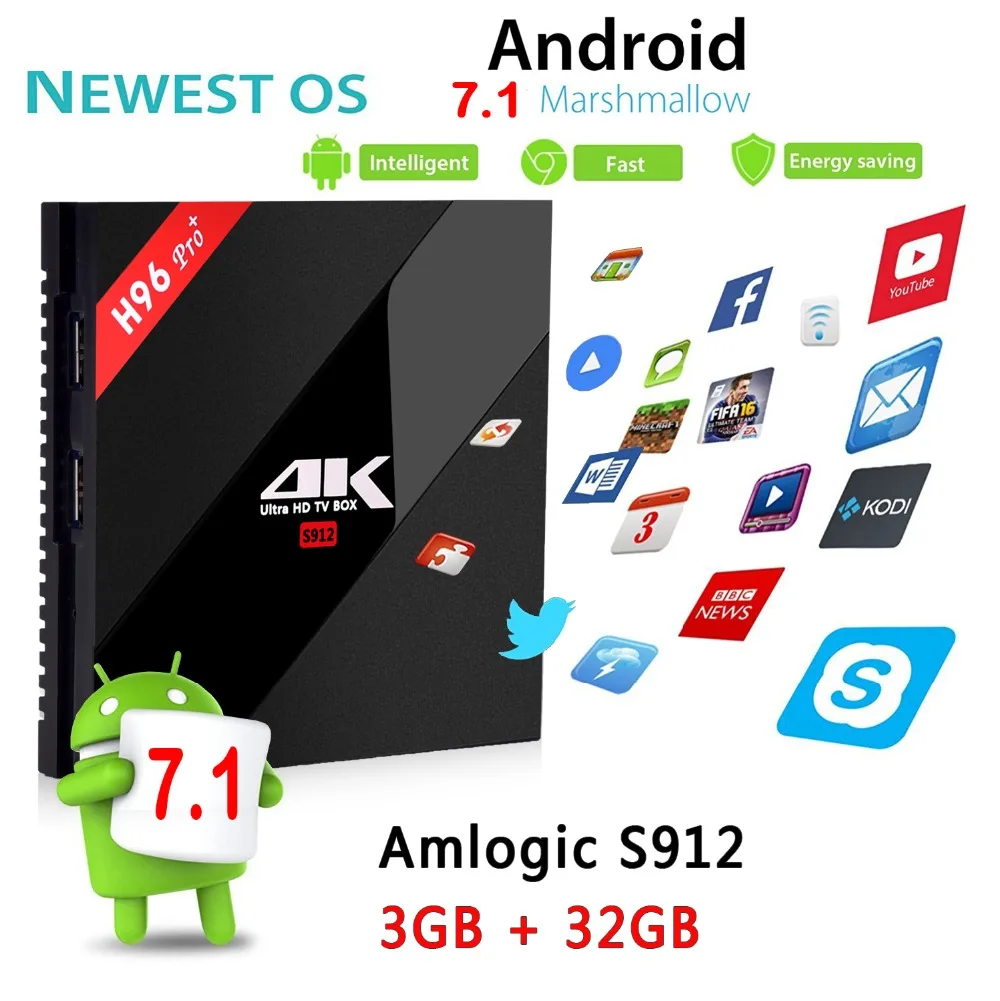 H96PRO+ android6.0 s912 3gb 32gb double wifi