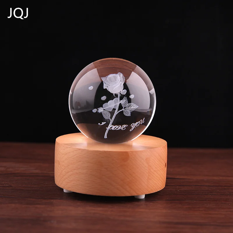 JQJ 3D 8 см кристалл цветок мяч bluetooth музыку Динамик Свадебные украшения вечерние DIY