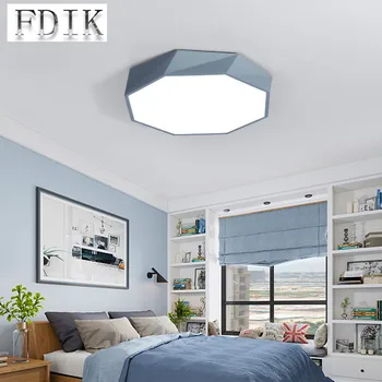 

Ultra thin LED Ceiling Lamp Dimmable Macaron Colourful Polygon Ceiling Lights Tricolor Dimming 18W 24W 36W 42W Acrylic lampshade