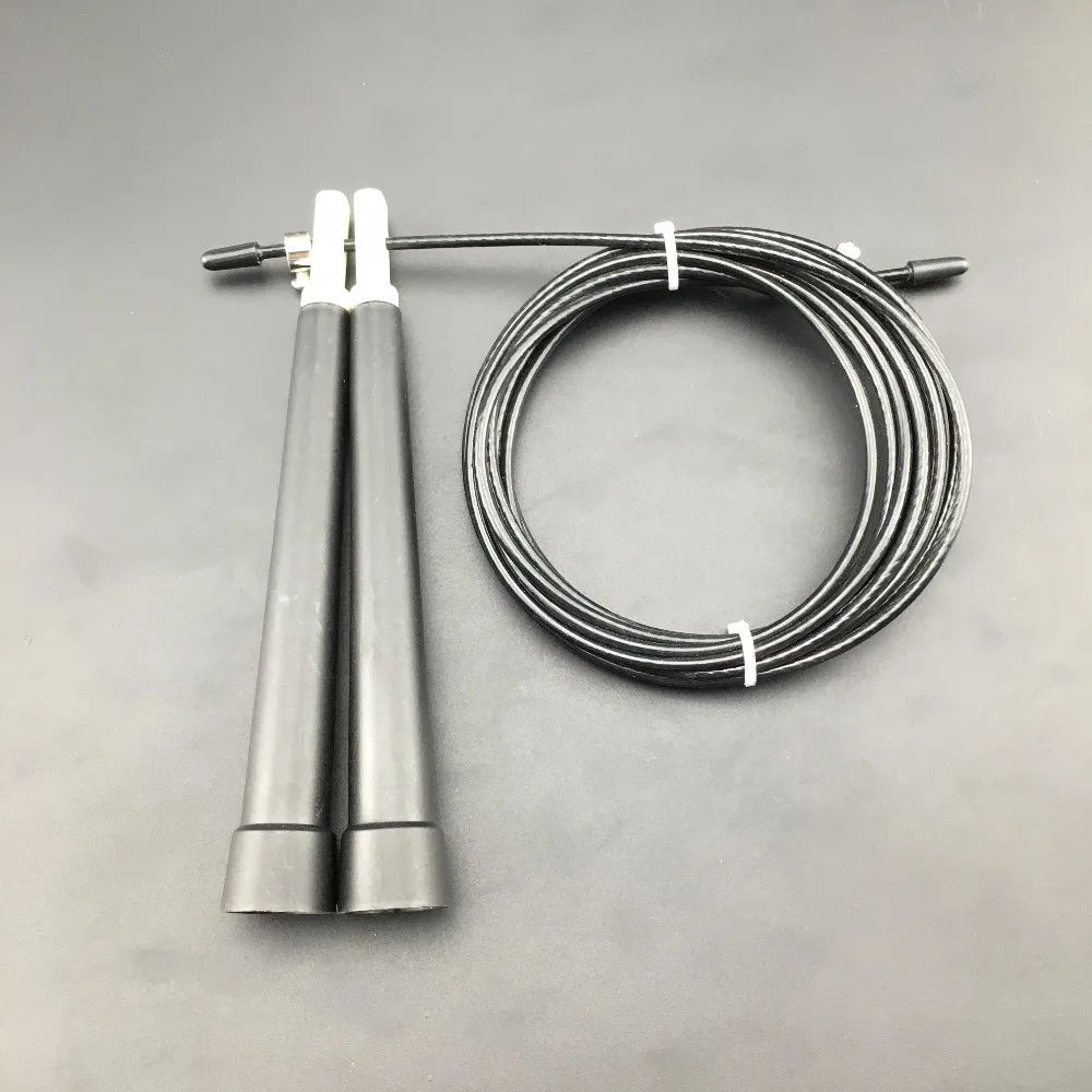 1 Piece Black Adjustable Ultra Speed Cable Steel Wire Jump Rope