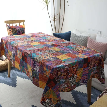 

New products Freight Free Antique Bohemian Cotton Table cloth Tea Table cloth Hotel cover towel Home adornment cloth cover towel