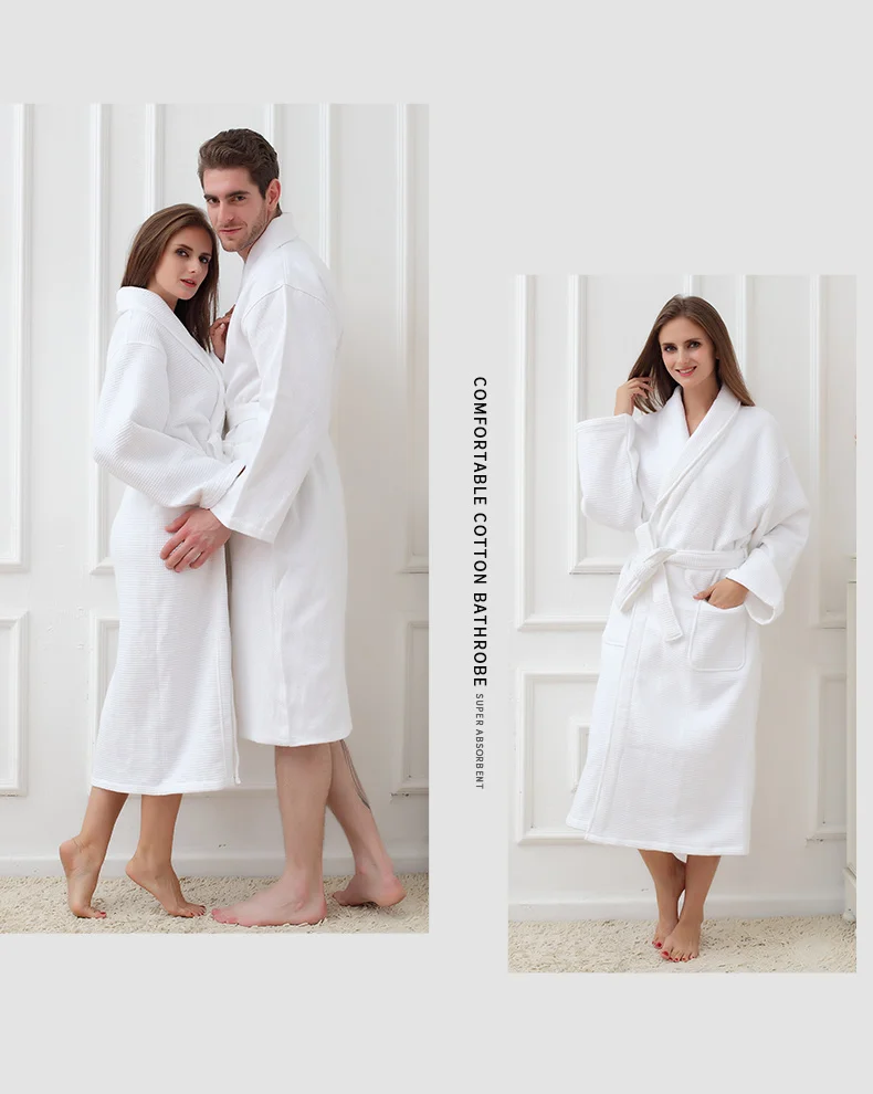 Bath Robe Men warm Cotton Robes For Men Dressing Gown Bathrobe Towel Fleece Men Bathrobe Men's Robes Kimono Robe White Pink