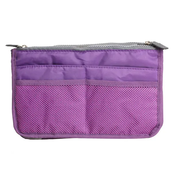 Новая портативная Женская нейлоновая косметичка для макияжа, органайзер, сумка для хранения, сумка, держатель, Лучшая-WT - Цвет: Фиолетовый