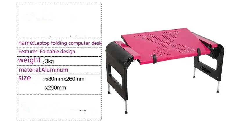 Adjustable Portable Laptop Table Stand Lap Sofa Bed Tray Computer Notebook Desk bed table Folding Aluminum Office Desk D2