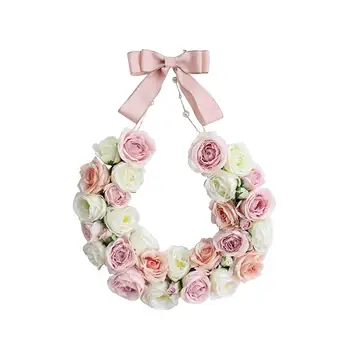 

Adeeing Artificial Rose Floral Door Wreath Artificial Garland Home Wall Garden Wedding Party Decor