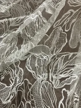 

african French Net Lace Fabric Tulle Mesh Fabric Nigerian Lace Fabric David-52019 with sequins