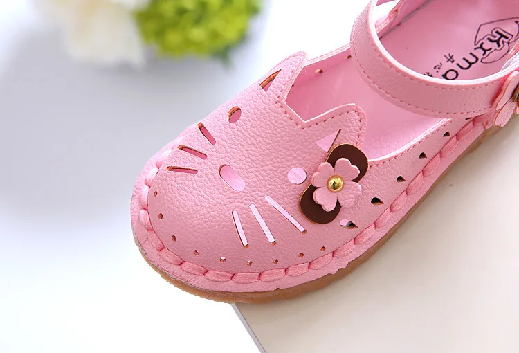 Kalupao 2018 Spring Summer Fashion Hollow Kids Girls Princess Shoes Children'S Single Shoes Cute Cat Cow Muscle Flat Sandals (18)