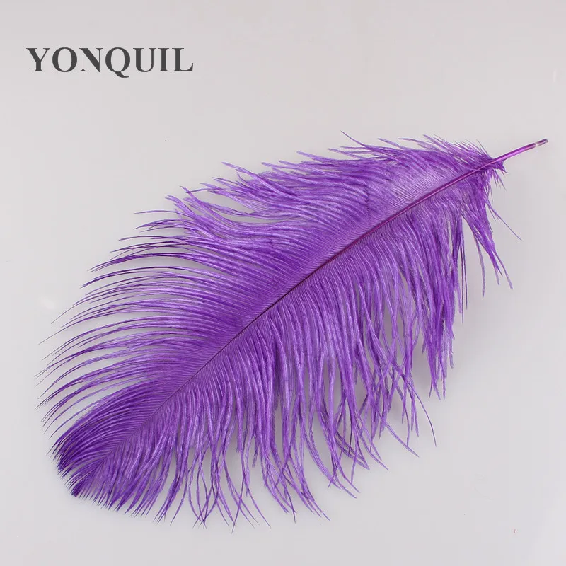 12 цветов 1"-14"/30-35 см страусиные перья платья с блестками для ремесла DIY аксессуары 50 шт./партия - Цвет: Фиолетовый