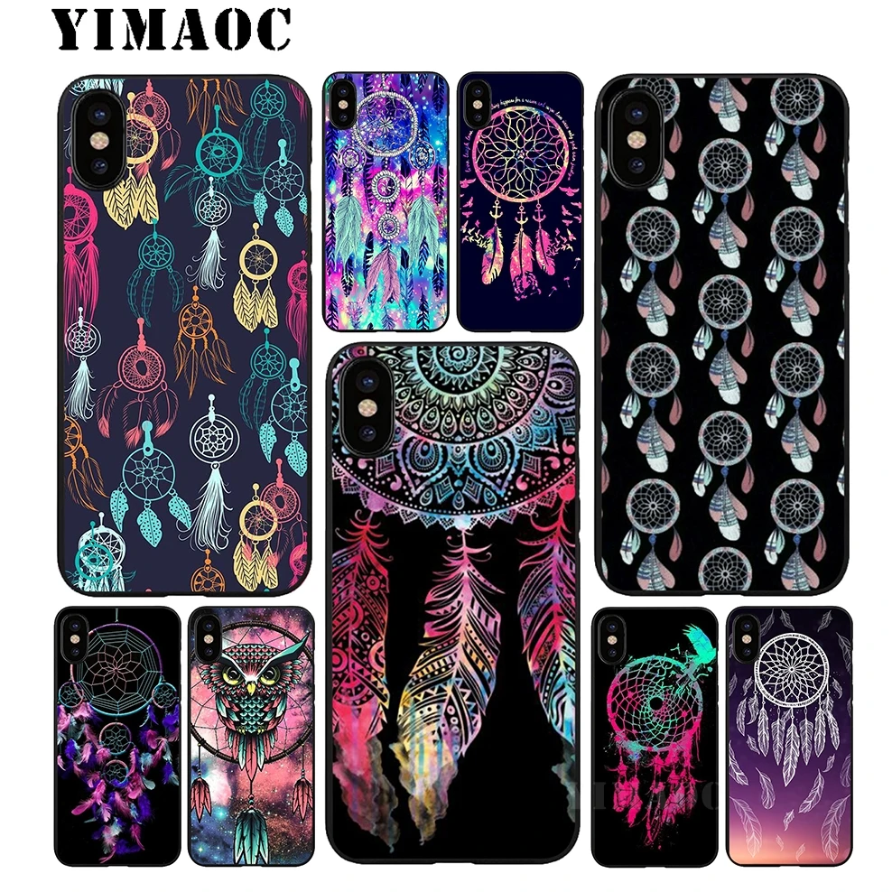 YIMAOC Ловец снов Мягкий ТПУ Черный силиконовый чехол для iPhone X или 10 8 7 6 6S Plus 5 5S SE Xr Xs