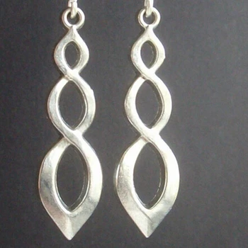 

HOT !!! Fashion Jewelry Earrings Eternity Spiral Knot Charm Drop Earrings Pendant Tibetan silver for woman gift -95