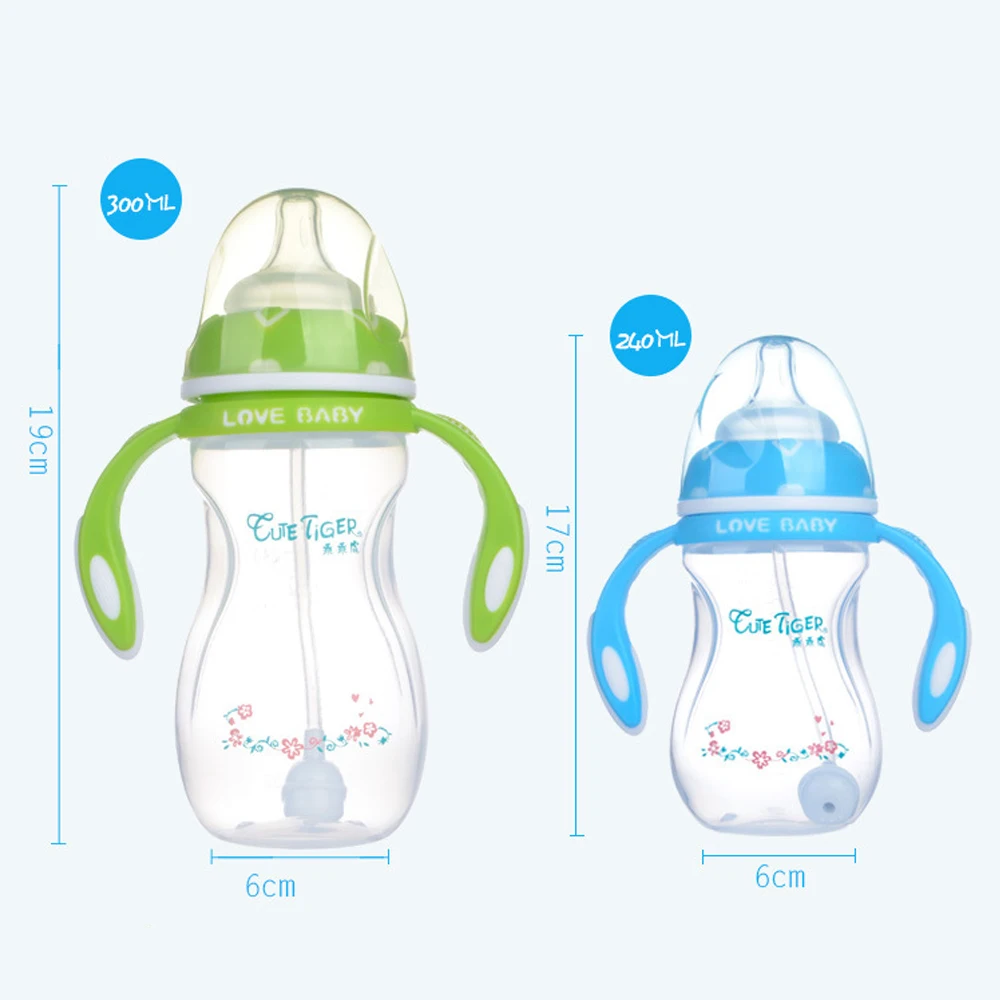 240 мл детская бутылка для молока/воды/сока кормления чашки Силиконовые антиколиковые бутылки