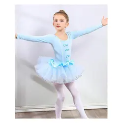 Из спандекса, для гимнастики купальник-трико балетные костюмы танцы платье Детская Одежда для танцев катание платья для девочек
