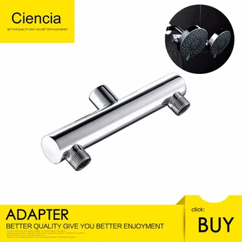 

Free Shipping Brass Chrome Shower head Double Outlet Manifold for Dual Sprayer Showering System Shower Adapter