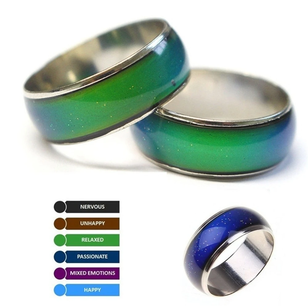 Joyería Fina caliente de 6mm de ancho, anillos de estado de ánimo clásicos que cambian color, anillo de humor para amantes de la justicia monástica budista #280844|Anillos|