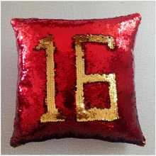 AOVOLL 2019 Two tone Sequined Pillow Color changing Pillow Mermaid Hug Pillowcase Cushion Cover Christmas Pillow