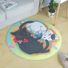Черно-белые кошки круглый ковер Гостиная стул компьютерный коврик Детская Игровая палатка коврик гардероб ковры