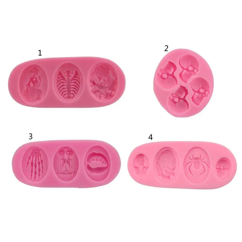 1 pcs UV Resin Jewelry 3D Liquid Silicone Mold Punk Resin Skull Charms Pendant Mold For Silicone Resin Mold For Making Jewelry