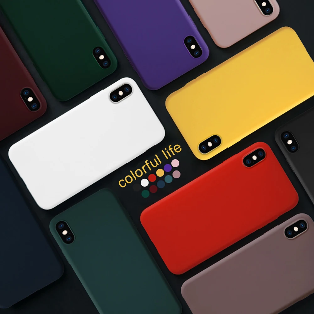Силиконовый чехол для телефона iphone X XS XR чехлы xs max бампер задняя крышка полная
