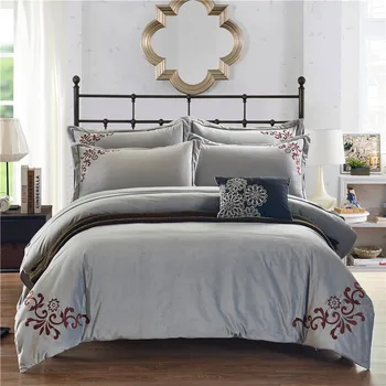 

2017 New Fleece fabric Bedding set 4Pcs King Queen size winter Boho Bed set Duvet cover Bedsheet linen Pillowcases