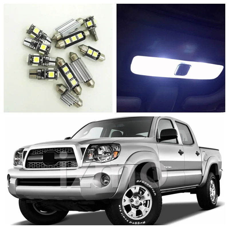 05-15 Toyota Tacoma Complete Interior LED Bulb License Plate Package White
