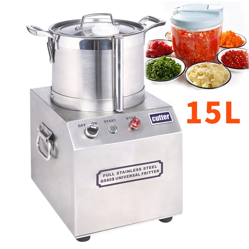 

110V/220V 1400W 15L Stainless Steel Food High Speed Chopper Chili Meat Vegetable Fruit Meat Grinder