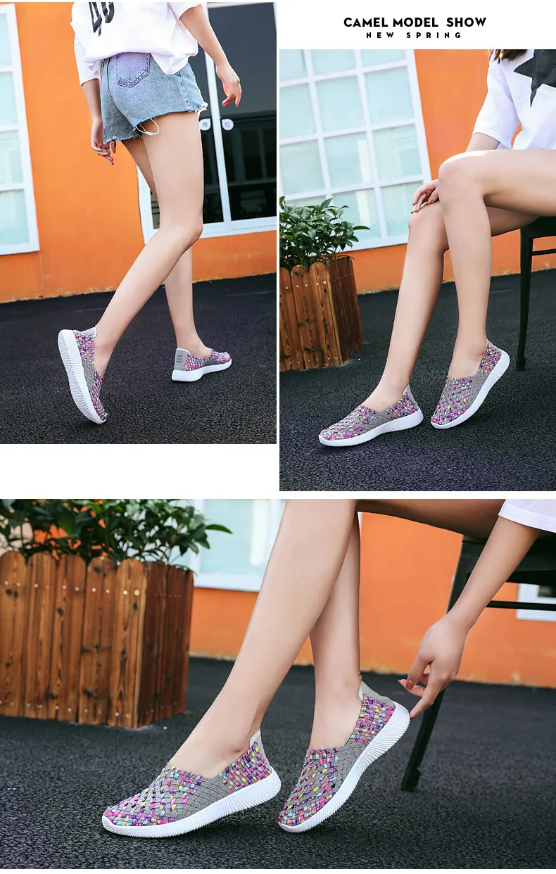 2019 spring women flat shoes light flat loafers shoes Breathable Driving Shoes walking woven shoes for ladies loafers (10)