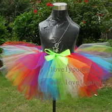 Радужная юбка-пачка для девочек; пышная танцевальная юбка-пачка; подарок на день рождения