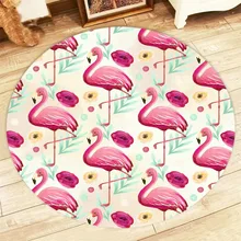 Фламинго круглый коврик и тропические растения ковры для детей Детская домашняя гостиная кристалл бархат большая спальня пол дверь йога коврики