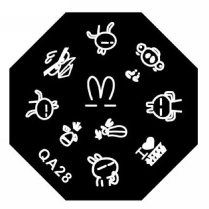 QA series of new Octangle nail stamp image plate can be reused Nail template White Rabbit Love QA28 | Красота и здоровье