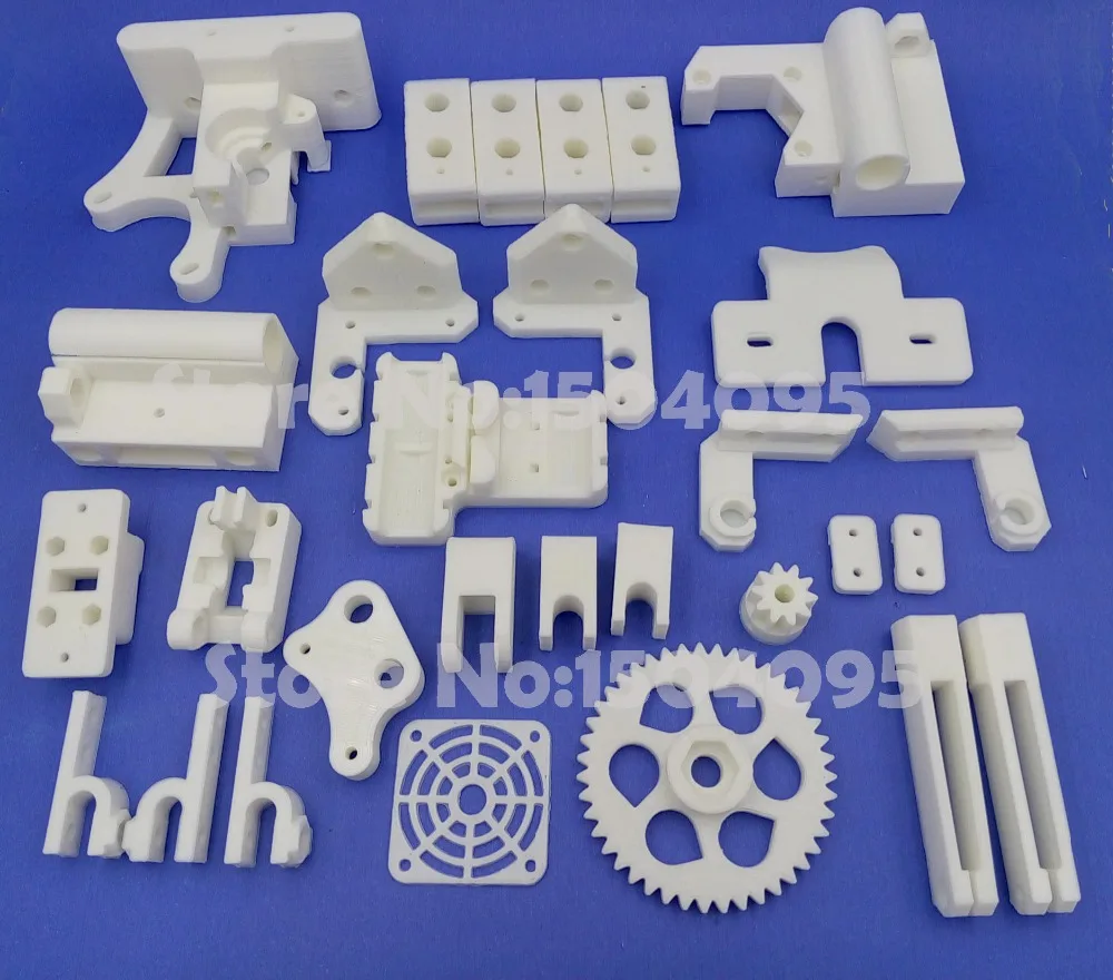 Free Shipping 1 Set RepRap Prusa Mendel i3 PLA Plastic Parts Kit DIY Prusa i3 Acrylic Frame 3D Printer Printed Parts - White