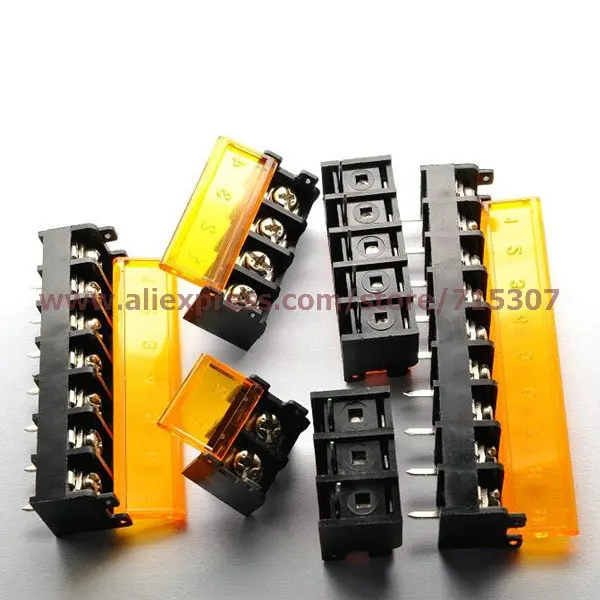 

PHISCALE 5 pcs barrier terminal block with cover 9.5mm 4pin 300V 30A