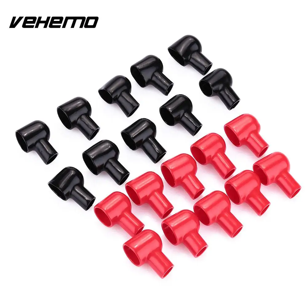 

20PCS 20x12MM Round Black Red Battery Terminal Cover Rubber Insulating Boot Pair Car Battery Terminals SkinsRound