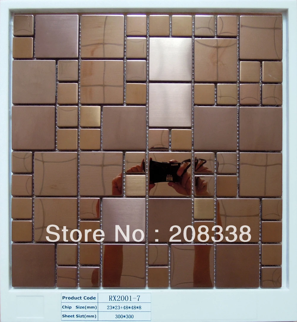 

STAINLESS STEEL METAL TILE MOSAIC KITCHEN BACKSPLASH BATHROOM WALL 8MM