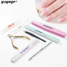 Yayoge полный набор инструментов для ногтей, маникюрный набор для маникюра, УФ-гель для ногтей, набор для самостоятельного салона с кутикулой, кусачками, толкателем