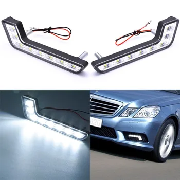 

2x 8 LED DRL Daytime Running Head Lamp L shape Fog Light White Kit 12V Universal Car Styling For BMW Honda Benz Day Light