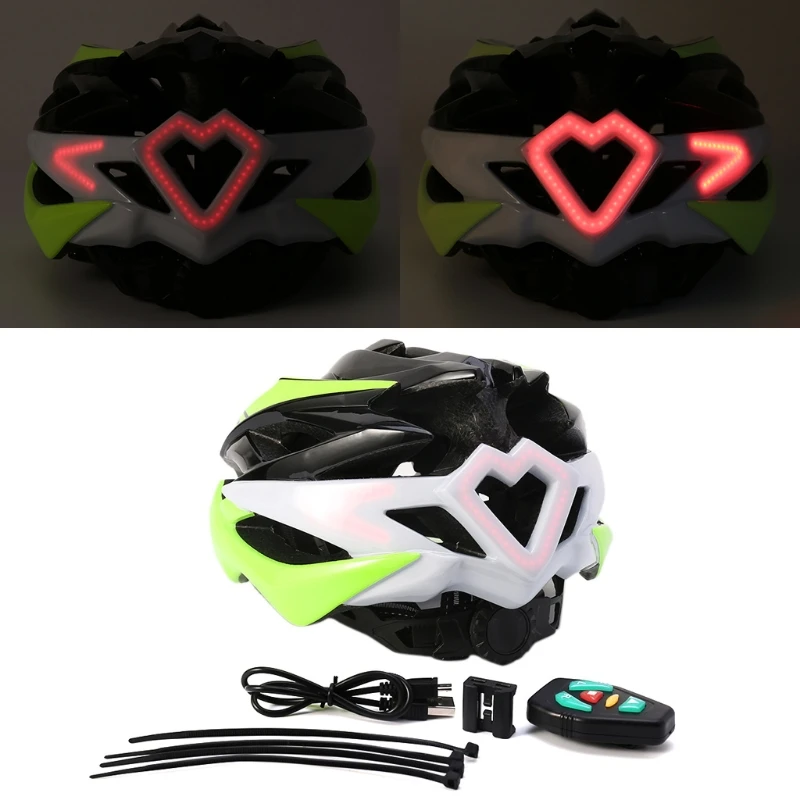 

Cycling Helmet Warning LED Light Safety With Remote Control Ultralight MTB Bike