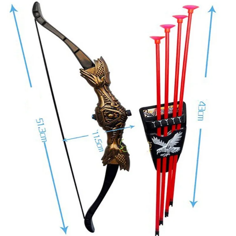 Custom Ancient Sword Shield Bow Plastic Arrow Sets Children Practicing Game Toy 