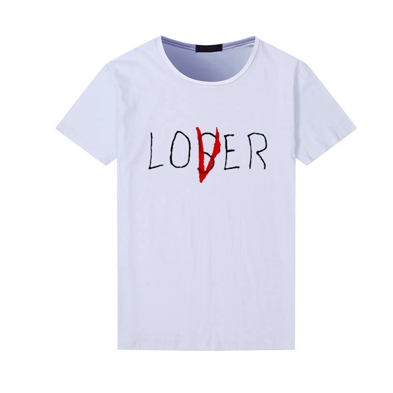 Женская футболка, новинка, фильм это, лоферы, клуб, шифон, хлопок, короткий рукав, Loser Lover It Inspired, Harajuku, шифоновые топы - Цвет: White