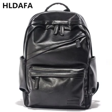 

HLDAFA New Brand Waterproof 17 Inch Large Laptop Backpack Men Leather Pu School Bag Boys Casual Vintage Daypacks Mochila Male