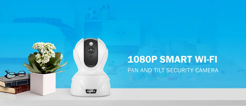 SANNCE 1080P Камера Безопасности умная Беспроводная ip-камера с поворотом/наклоном, мобильным нажатием и оповещением по электронной почте и многое другое