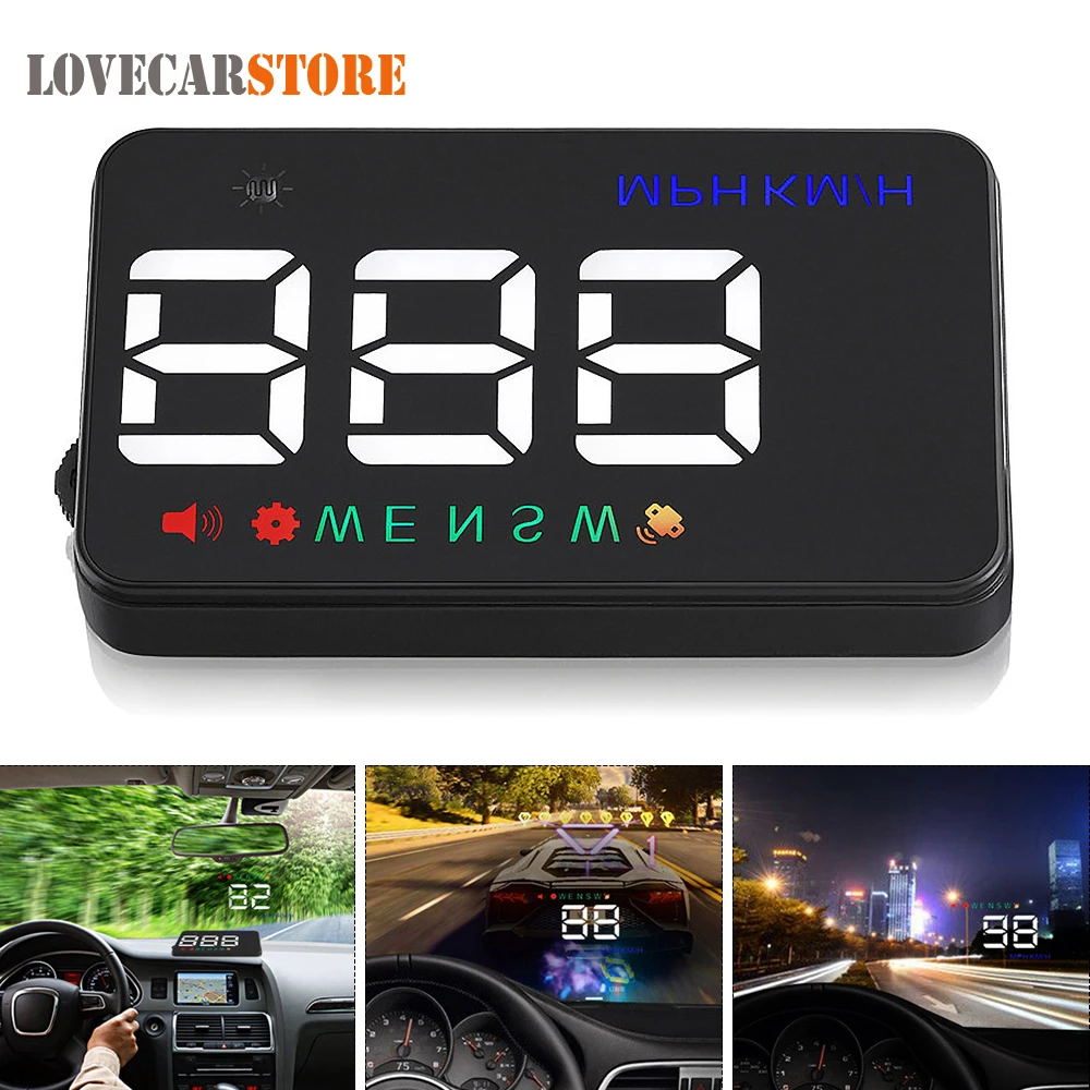 

Universal 3.5 Inch Auto Car HUD Head Up Display Windshield Projector Speedometer Overspeed Warning GPS Satellite 2 Display Mode