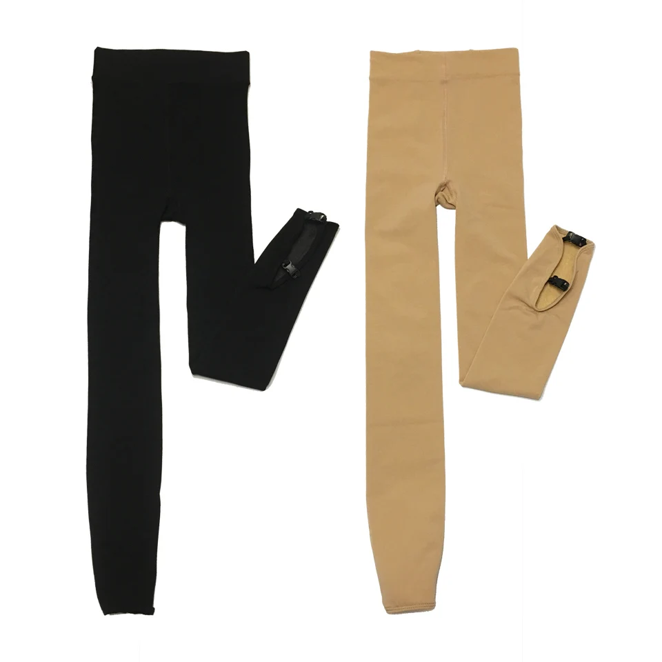 Figure Skating Pantyhose Ice Skate Pants Socks Tights Thermal Leotard Long Children Ice Skate Pants With Shoes Cover Half IF01 figure skating tights