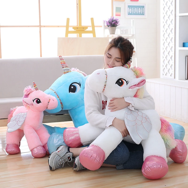 Cartoon Unicorn Plush Toy 60-90cm Couple Pegasus Animal Doll Large Pillow Valentine's Day Girl Birthday | Игрушки и хобби