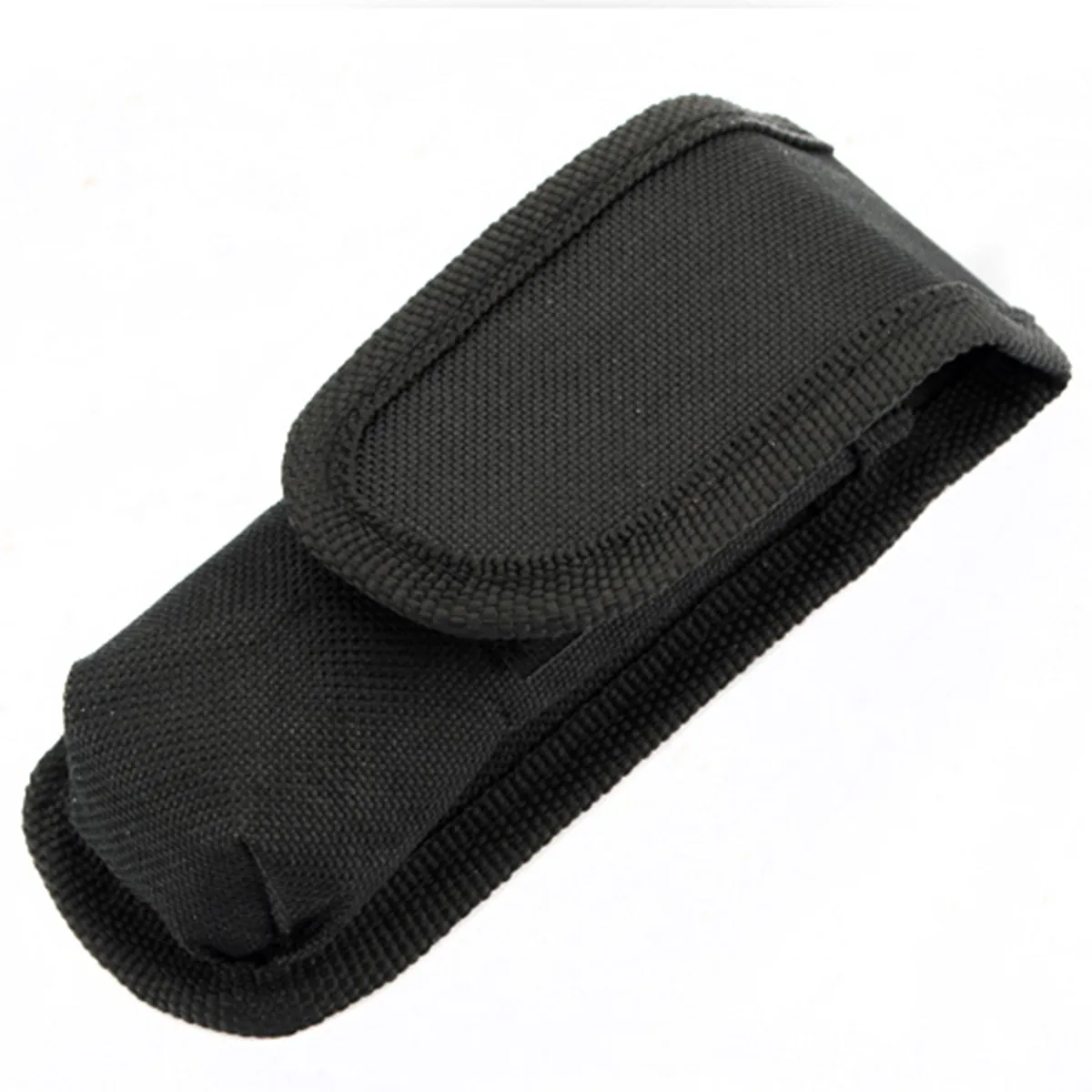 

High quality Black Nylon magic sticker Flashlight Holster Pouch Torch Cover Case Belt Bag Folded size 12.5X4.7X3.5cm