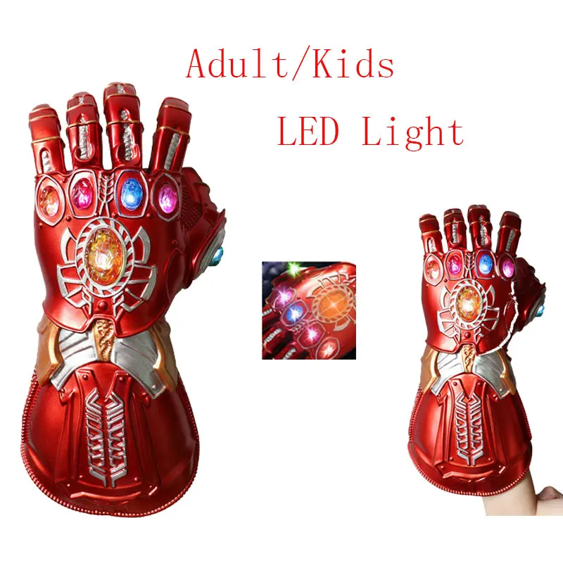 

Iron Man Infinity Gauntlet LED Red Gloves Thanos Infinity Gauntlet LED PVC Action Figure Model Toys Gift Halloween Accessories