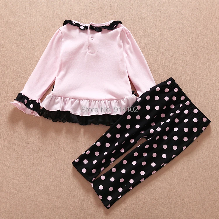 Весенние комплекты одежды для маленьких девочек; розовые кружевные костюмы из 2 предметов; футболка; платье+ брюки; милая детская одежда для девочек; комплект с платьем
