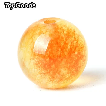 

TopGoods Natural Gemstone Beads Orange Jasper Loose Rosary Stone Beads 6/8/10mm 15'' Jade Stone Quartz Gem For Bracelet Making